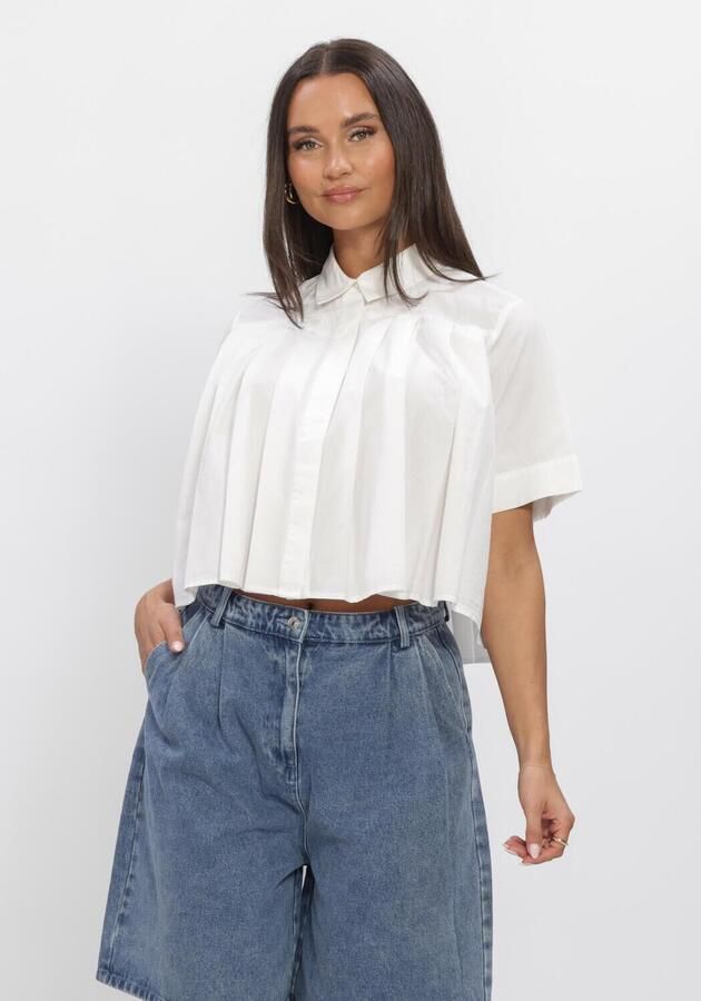 Y.A.S. YAS Dames Blouses Yasskyma Ss Short Shirt S. Wit