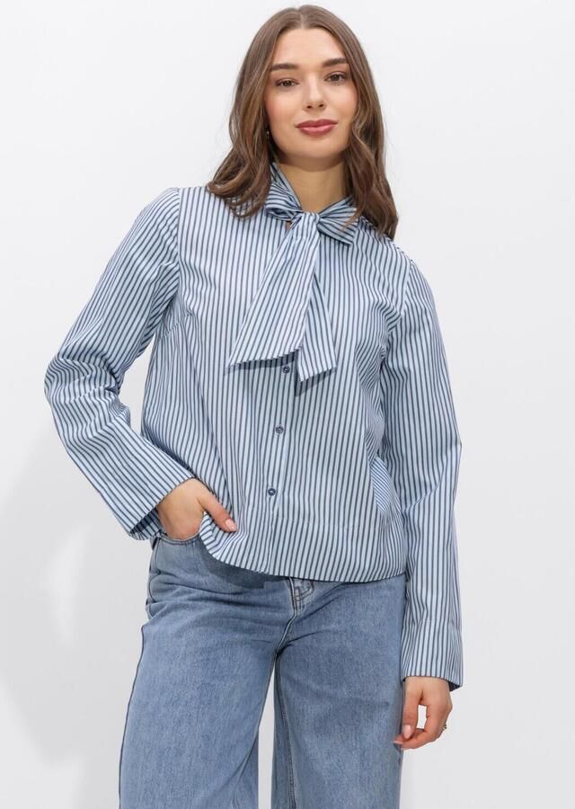 Y.A.S. YAS Dames Blouses Yastwimi Ls Bow Shirt Lichtblauw