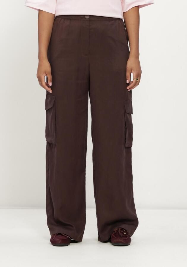Y.A.S. YAS Dames Broeken Yasbamboo Hmw Pant Wo. Elastic Bruin