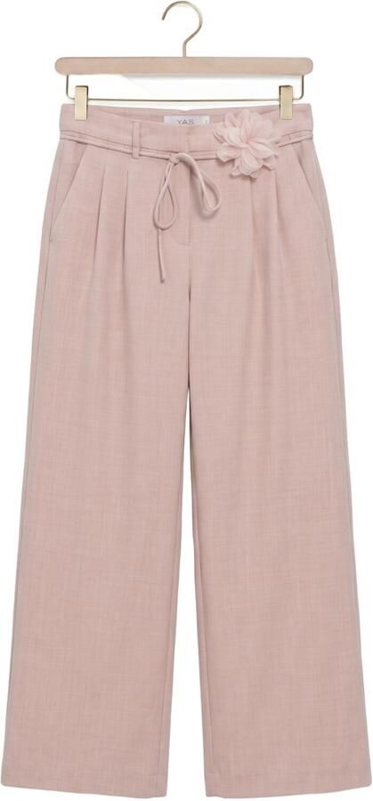 YAS wide leg regular waist casual broek lichtroze - Foto 4