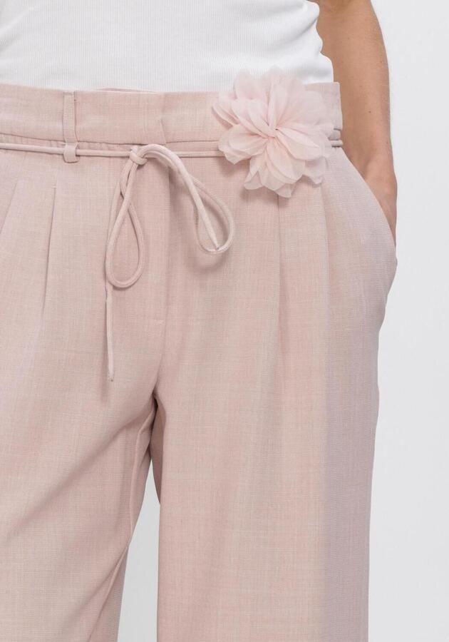 YAS wide leg regular waist casual broek lichtroze - Foto 3