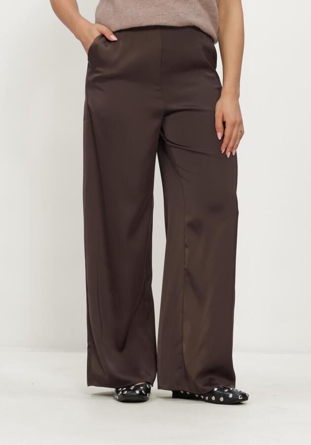 Y.A.S. YAS Dames Broeken Yaspella Hw Wide Pants Bruin