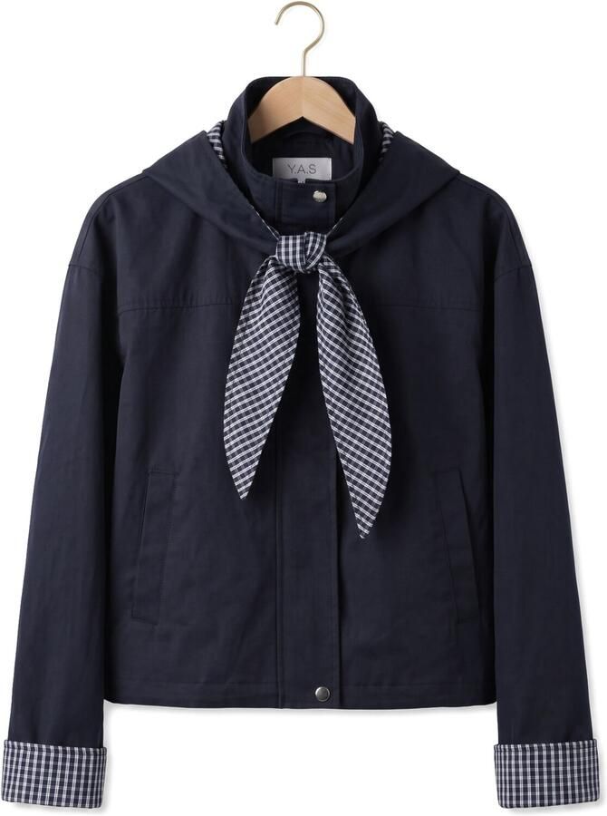 Y.A.S. YAS Dames Jassen Yasanca Ls Hood Jacket S. Story Donkerblauw - Foto 2