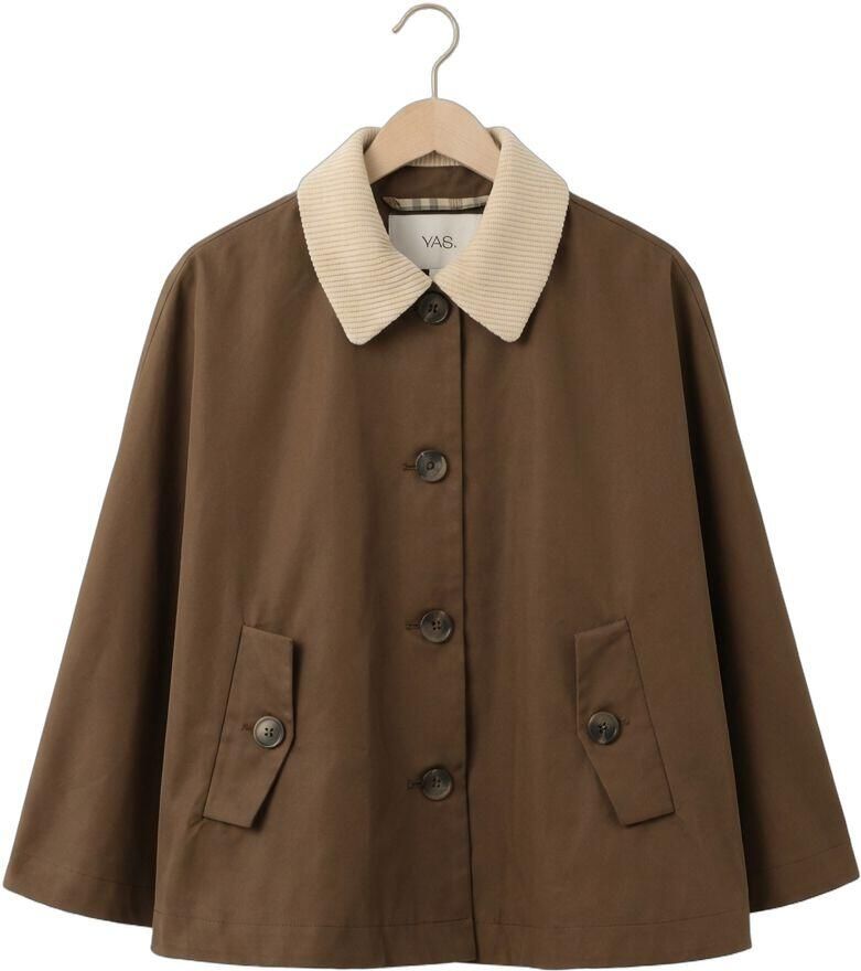 Y.A.S. YAS Dames Jassen Yasmaloma Short Trench Cape Bruin - Foto 2