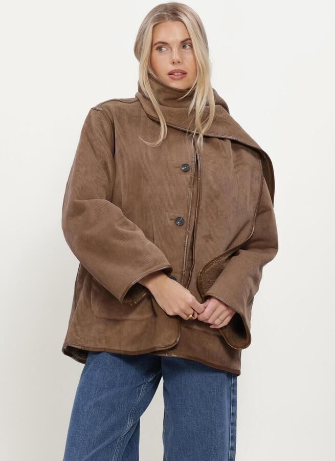 Y.A.S. YAS Dames Jassen Yasosana Ls Reversible Scarf Jacket Bruin