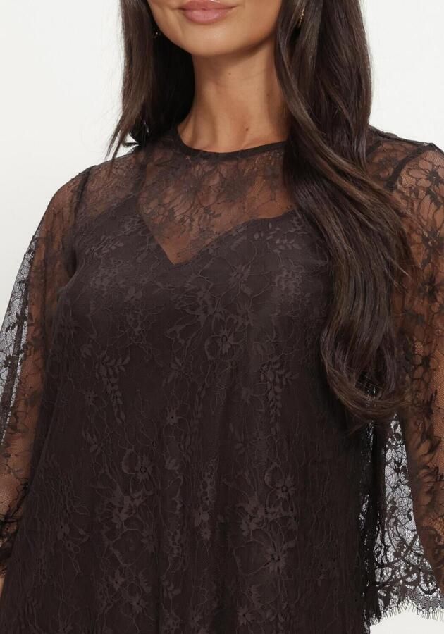 Y.A.S. YAS Dames Jurken Slwdaphne 3 4 Sleeve Lace Midi Dress Zwart - Foto 3