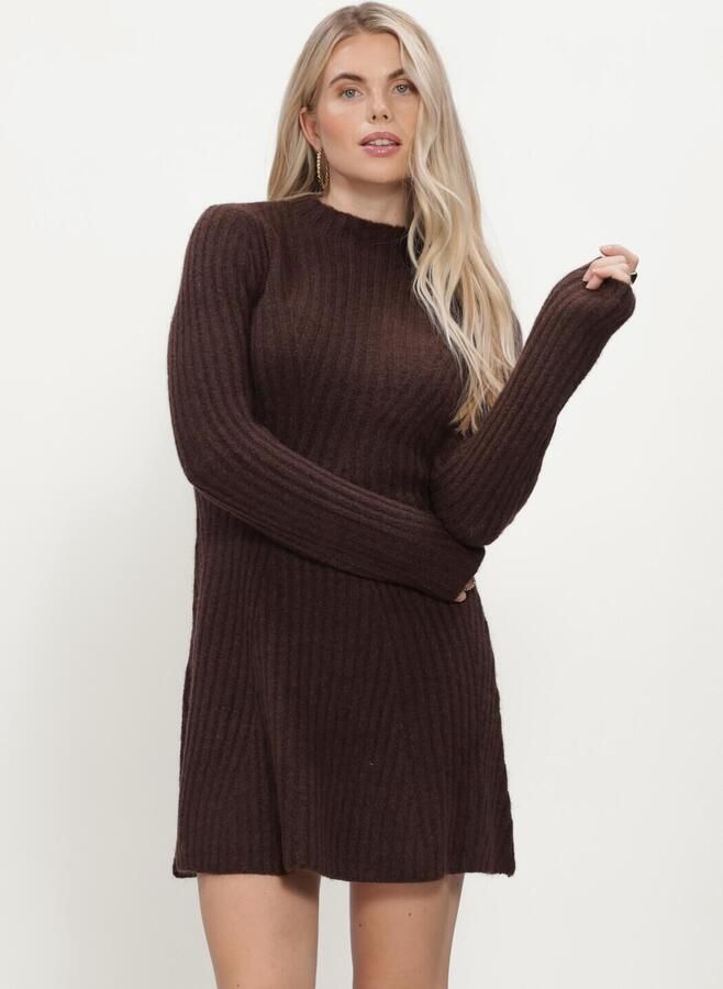 Y.A.S. YAS Dames Jurken Yasdolly Ls Knit Dress Bruin