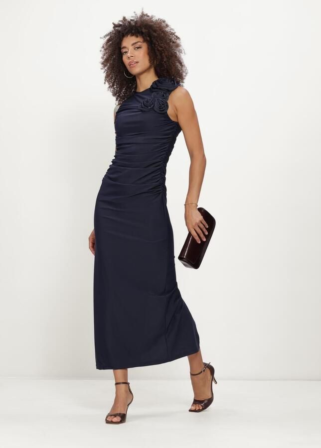 Y.A.S. YAS Dames Jurken Yasdona Sl Long Dress Show Donkerblauw