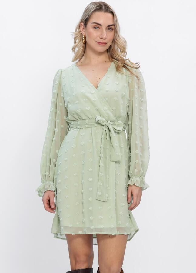 Y.A.S. YAS Dames Jurken Yasdottie Ls Wrap Dress Mint