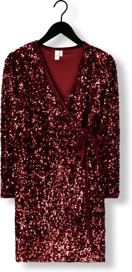 Y.A.S. YAS Dames Jurken Yaselle Ls Wrap Dress Rood - Foto 3