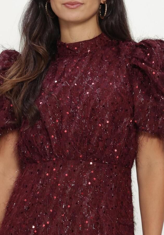 Y.A.S. YAS Dames Jurken Yasilza 2 4 Sequin Dress Bordeaux - Foto 4
