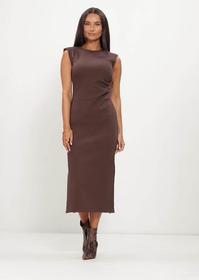 Y.A.S. YAS Dames Jurken Yaspina Sl Long Dress Bruin