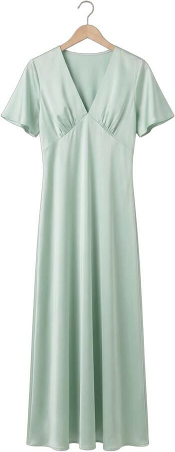 Y.A.S. YAS Dames Jurken Yassatina Ss Ankle Dress Mint