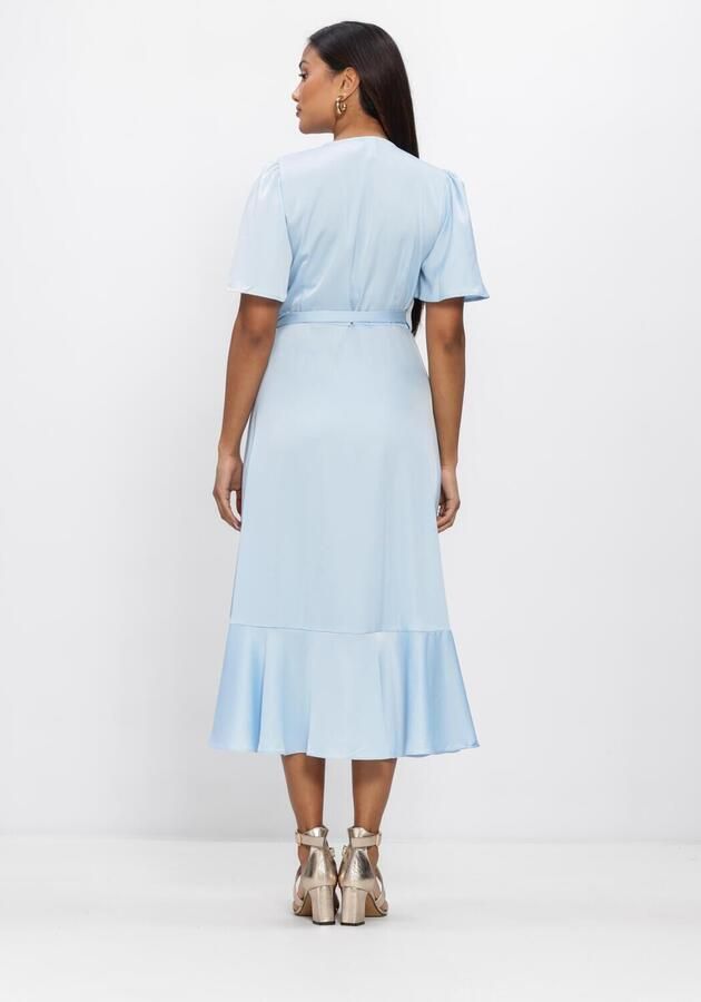 Y.A.S. YAS Dames Jurken Yasthea 2 4 Midi Wrap Dress S. Lichtblauw - Foto 3