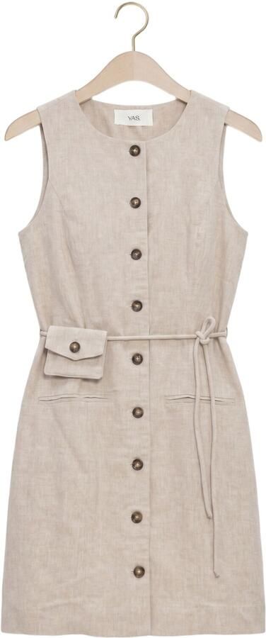 Y.A.S. YAS Dames Jurken Yasusuma Ls Linen Blend Dress Beige - Foto 4