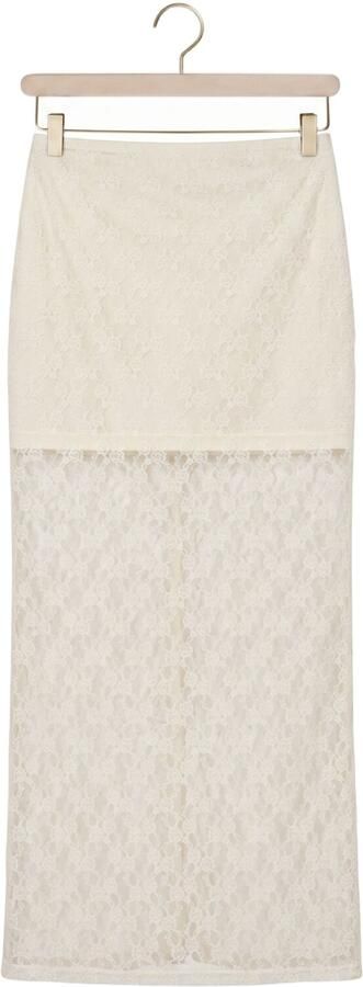 Y.A.S. YAS Dames Rokken Yaskarinahw Long Lace Skirt Ka Ecru - Foto 4