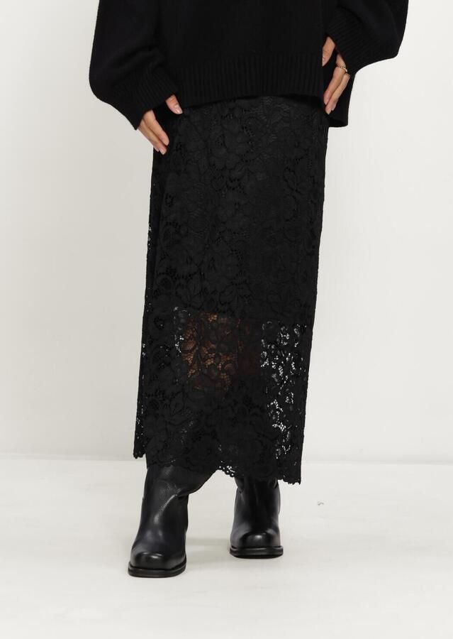 Y.A.S. YAS Dames Rokken Yaslacey Hw Long Lace Skirt Zwart