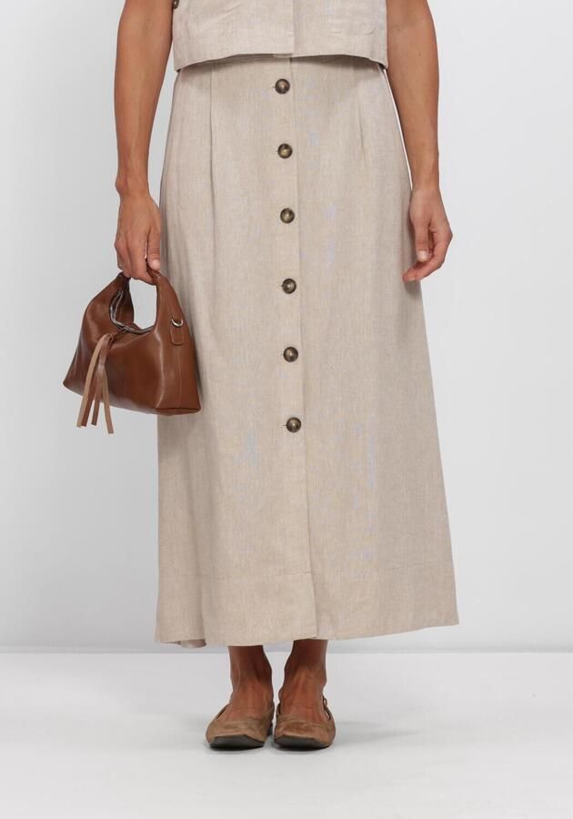 Y.A.S. YAS Dames Rokken Yasusuma Hw Linen Blend Long Skirt Beige