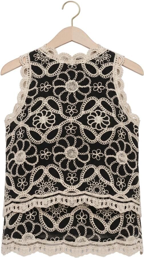 Y.A.S. YAS Dames Tops & T-shirts Yascilia Sl Crochet Top Zwart - Foto 4