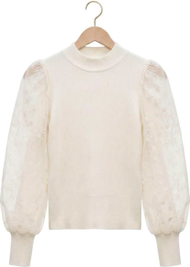 Y.A.S. YAS Dames Tops & T-shirts Yasdotme Ls Knit Pullover S. Noos Creme - Foto 2