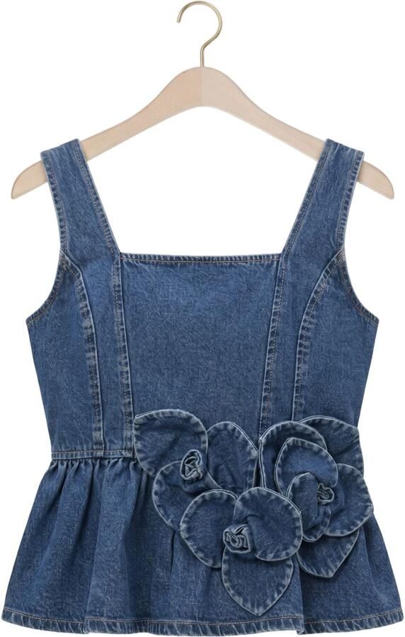 Y.A.S. YAS Dames Tops & T-shirts Yaselsie Sl Peplum Denim Top Blauw - Foto 4