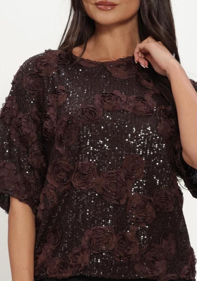 Y.A.S. YAS Dames Tops & T-shirts Yaselysia 3 4 Sequin Top Bruin - Foto 4