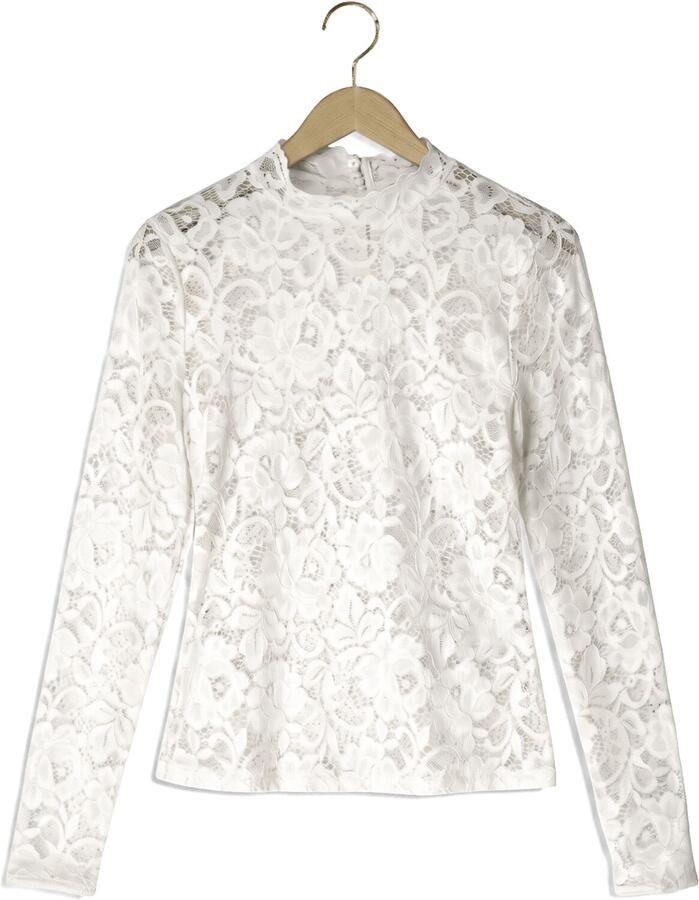 Y.A.S. YAS Dames Tops & T-shirts Yaslacey Ls Lace Top Wit - Foto 2