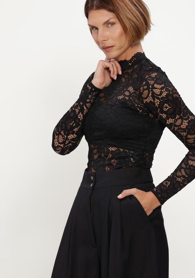 YAS Slim Fit shirt met lange mouwen van bloemig kant model 'Lacey' - Foto 4