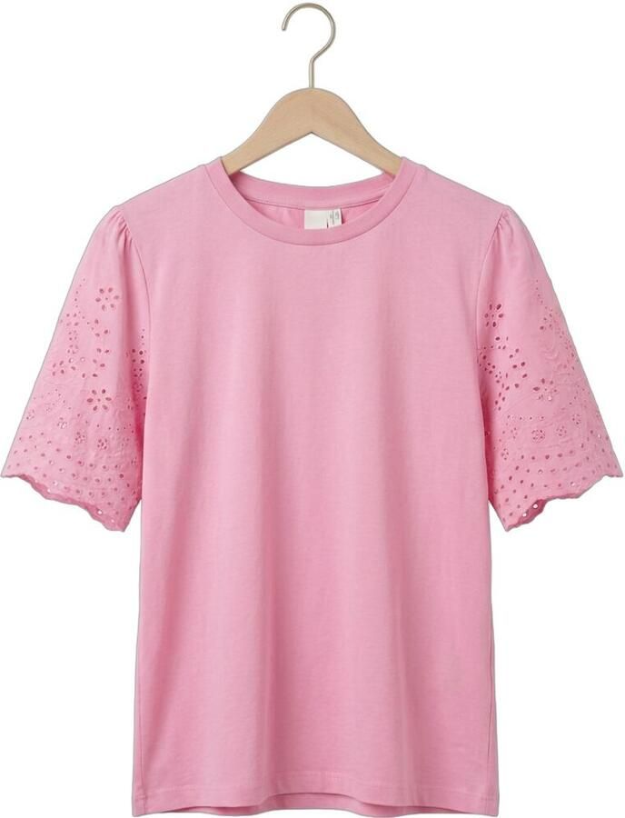 Y.A.S. YAS Dames Tops & T-shirts Yaslex Ss Top W. Emb Sleeves Roze - Foto 2