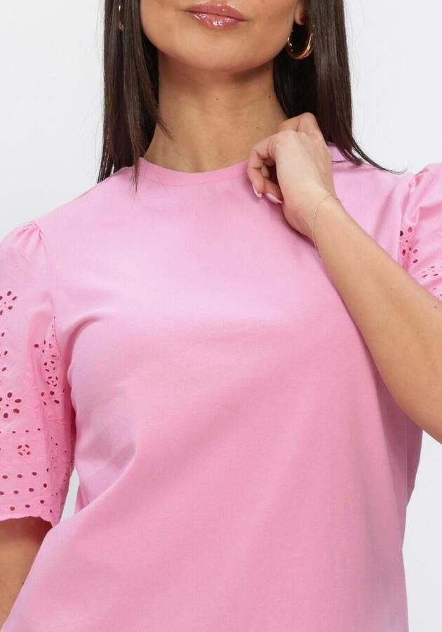 Y.A.S. YAS Dames Tops & T-shirts Yaslex Ss Top W. Emb Sleeves Roze - Foto 4