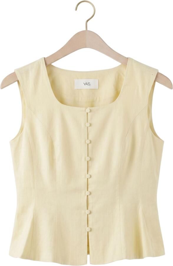 Y.A.S. YAS Dames Tops & T-shirts Yaslirma Sl Top Geel - Foto 4