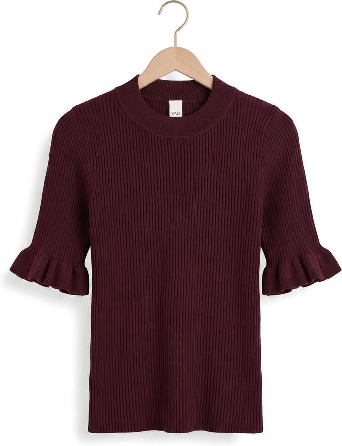 Y.A.S. YAS Dames Tops & T-shirts Yasmikla Ss Knit Top Bordeaux - Foto 2