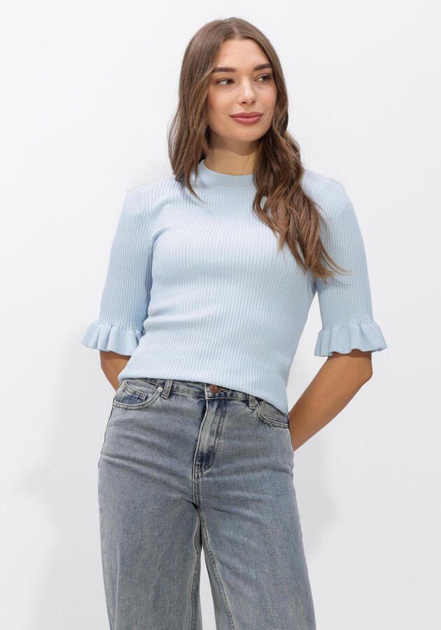 Y.A.S. YAS Dames Tops & T-shirts Yasmikla Ss Knit Top Lichtblauw