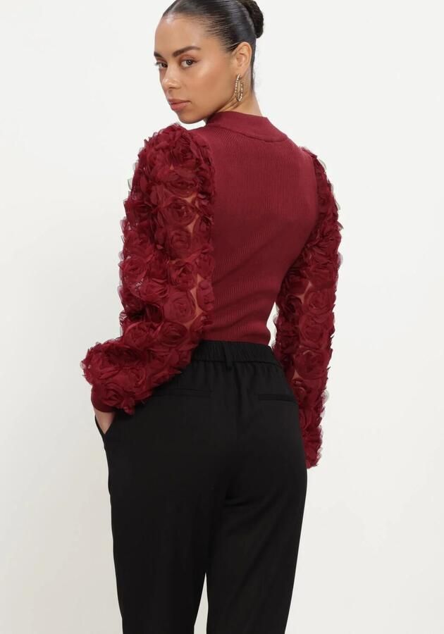 Y.A.S. YAS Dames Tops & T-shirts Yasrunella Ls High Neck Knit Pullover Bordeaux - Foto 2