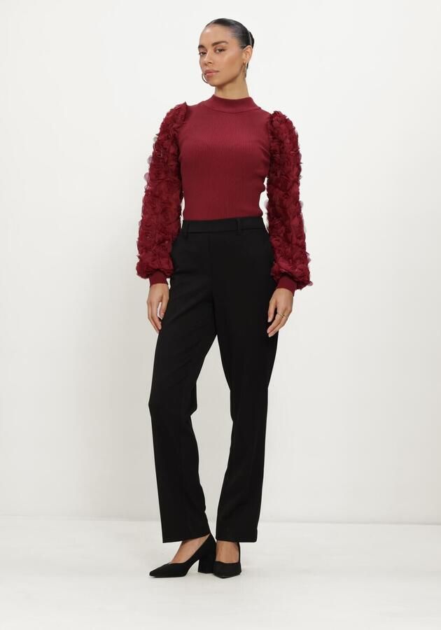 Y.A.S. YAS Dames Tops & T-shirts Yasrunella Ls High Neck Knit Pullover Bordeaux - Foto 4