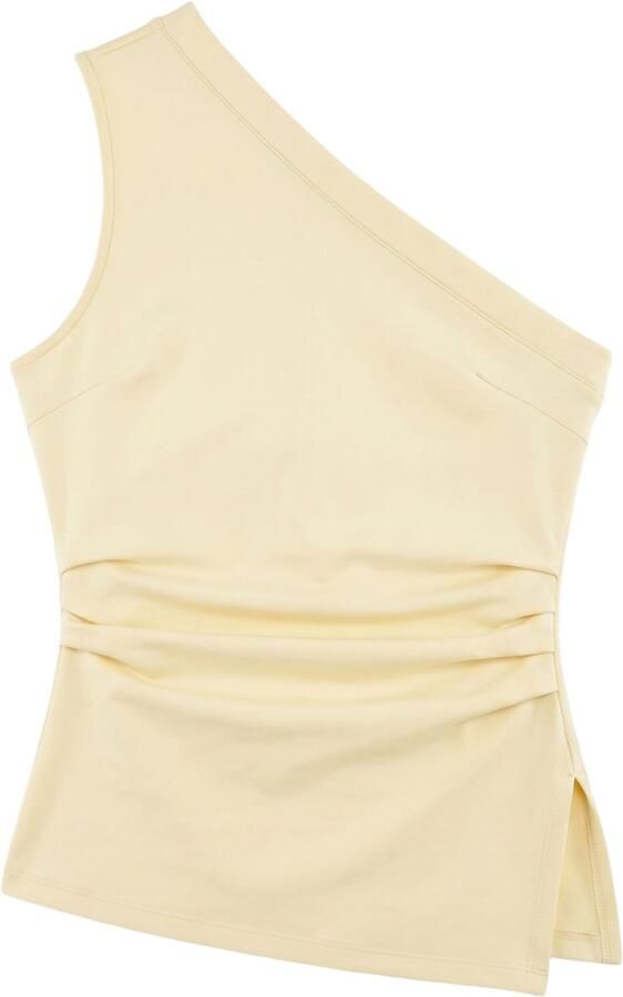 Y.A.S. YAS Dames Tops & T-shirts Yasvenice One Shoulder Top Geel - Foto 4
