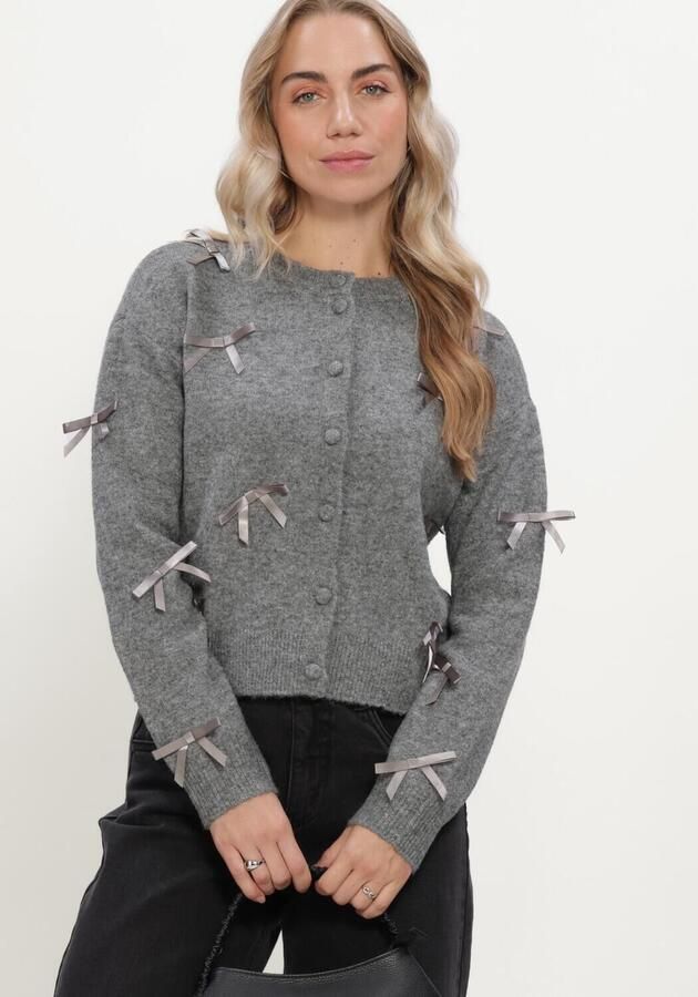 Y.A.S. YAS Dames Truien & Vesten Yasfrilo Ls Bow Knit Cardigan Grijs - Foto 4
