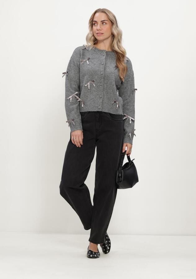 Y.A.S. YAS Dames Truien & Vesten Yasfrilo Ls Bow Knit Cardigan Grijs - Foto 2