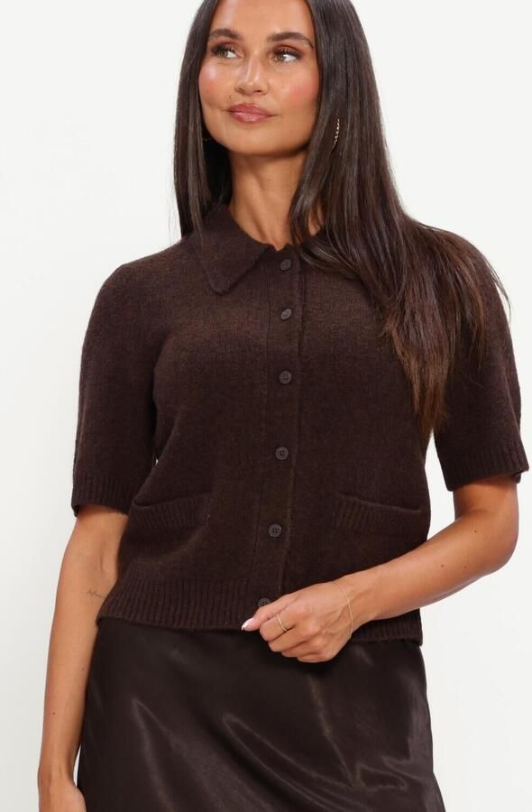 Y.A.S. YAS Dames Truien & Vesten Yasfrilo Ss Knit Cardigan Bruin - Foto 3