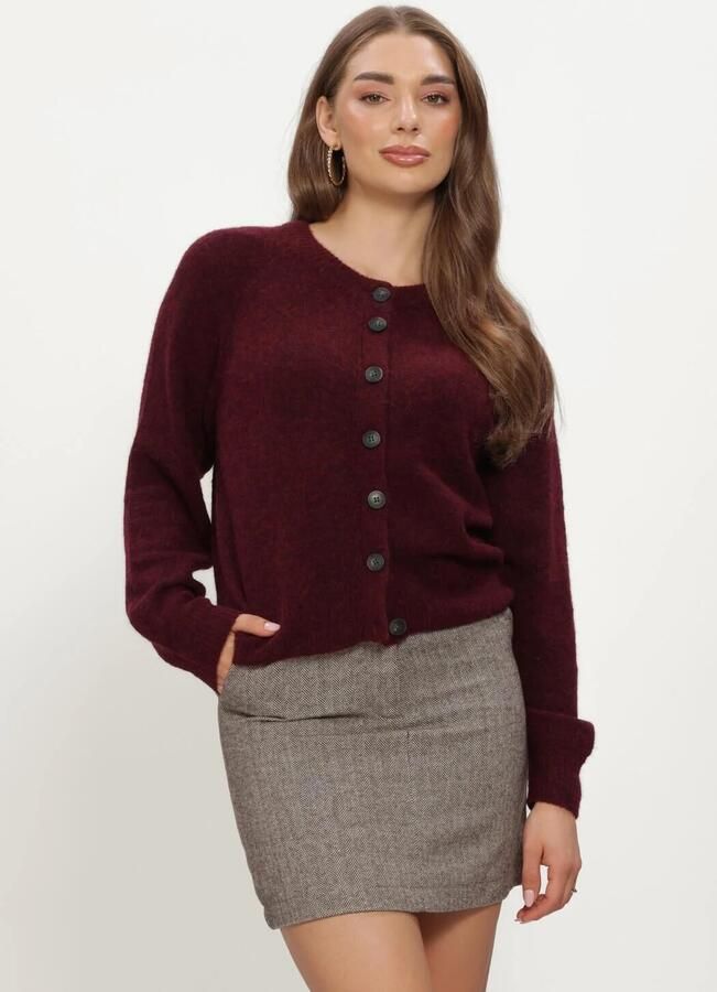 Y.A.S. YAS Dames Truien & Vesten Yasjohi Ls Wool Blend Cardigan Bordeaux