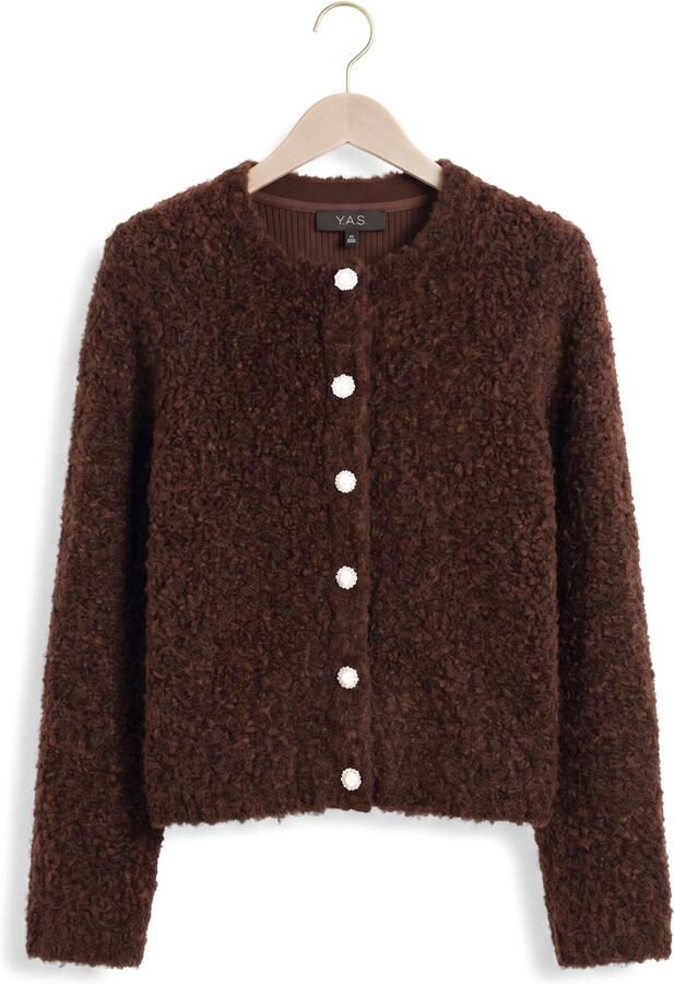 Y.A.S. YAS Dames Truien & Vesten Yasplyra Ls Knit Cardigan Bruin - Foto 4