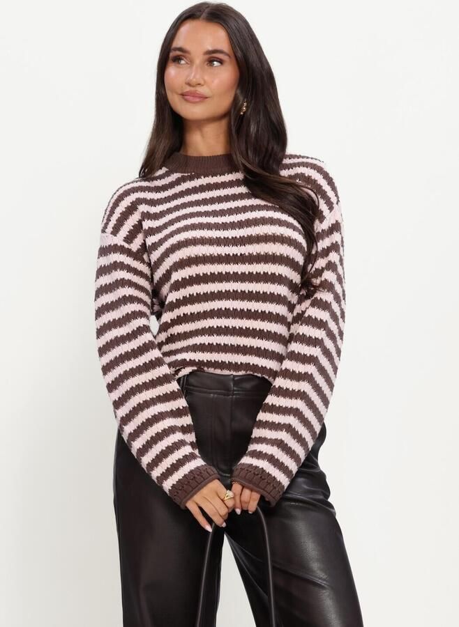 Y.A.S. YAS Dames Truien & Vesten Yasporta Ls Knit Pullover S Bruin