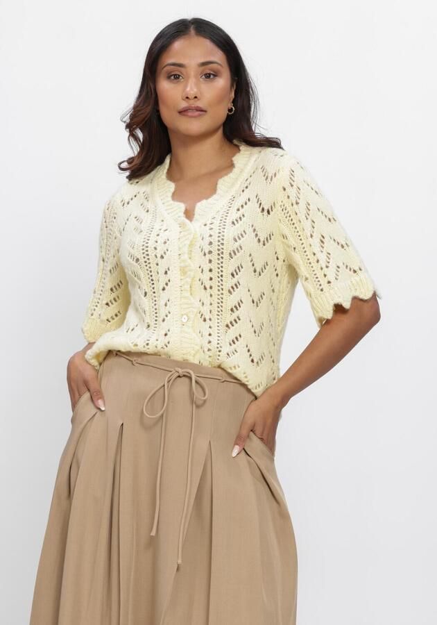 Y.A.S. YAS Dames Truien & Vesten Yasvienna Ss Knit Cardigan S. Geel