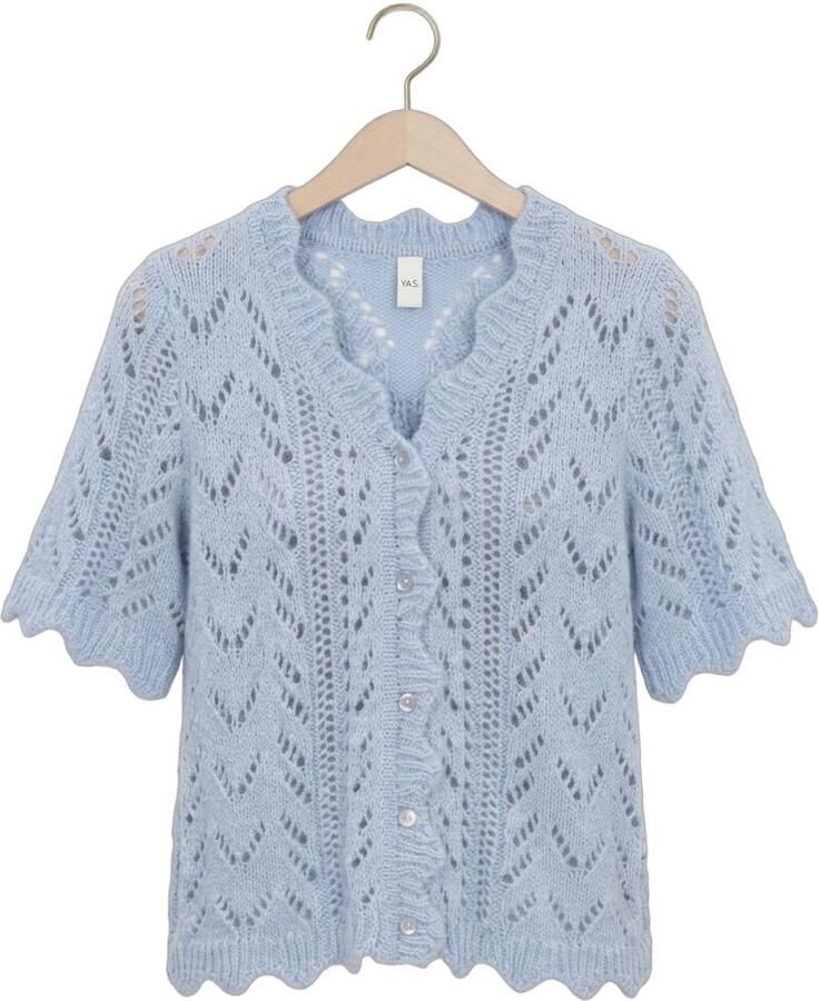 Y.A.S. YAS Dames Truien & Vesten Yasvienna Ss Knit Cardigan S. Lichtblauw - Foto 2