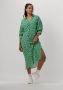 Ydence blousejurk Palmer met bladprint en plooien groen blauw - Thumbnail 1