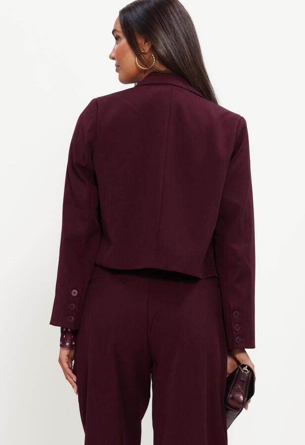 Ydence cropped double breasted blazer aubergine - Foto 4