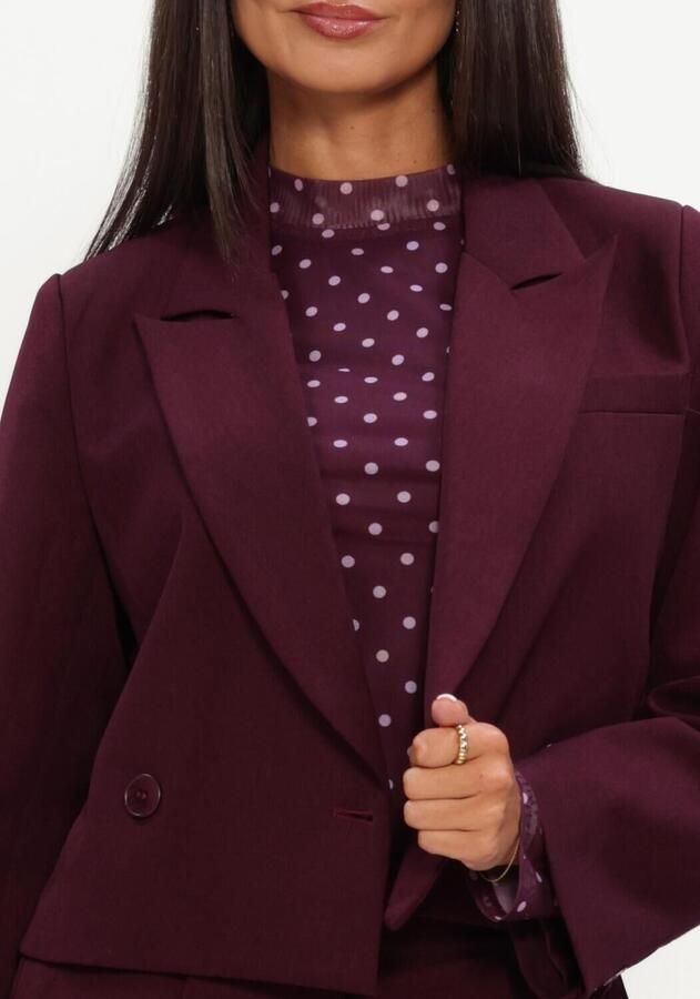 Ydence cropped double breasted blazer aubergine - Foto 3