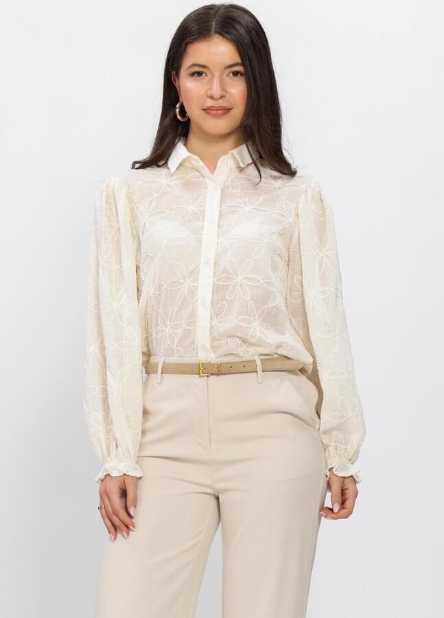 YDENCE Dames Blouses Blouse Isamae Gebroken Wit