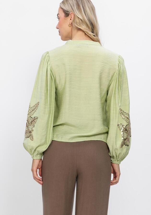 Ydence blousetop lichtgroen met pailletten - Foto 3