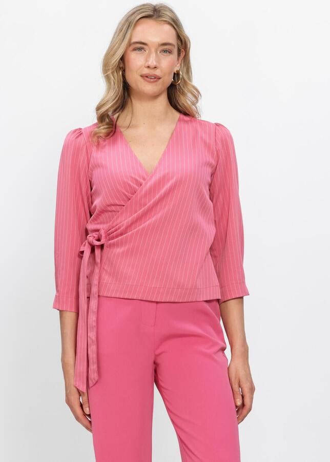 Ydence overslagtop met krijtstreep roze